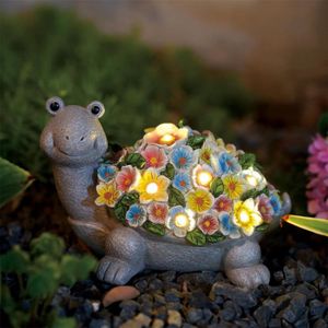 GUIRLANDE D'EXTÉRIEUR Figurines de jardin en forme de tortue avec lampes