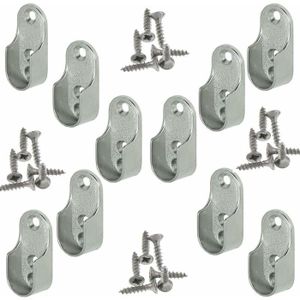12 Supports De Tringle à Vêtements Noirs Avec Vis - Parfait Pour Penderie Et Dressing