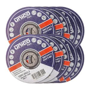 10 Disques à Tronçonner Norton 125x1.0 Mm Pour Acier Inoxydable - Pour Meuleuse D'angle, Grain 60