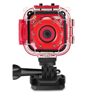 CAMÉRA MINIATURE Caméra rouge-Ajouter une carte TF 32G-Prograce Caméra numérique étanche pour enfant, jouet pour fille, caméra