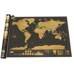 Carte du monde à gratter encadrée - Dimensions 86x3x60cm - Carte de voyage  avec drapeaux des pays, grandes villes et capitales, carte de voyage  personnalisée avec cadre, fabriquée en UE : 