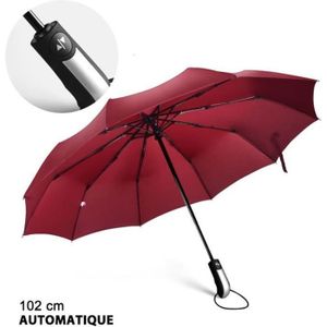 PARAPLUIE Parapluie Automatique - Rouge - Anti Retournement Résistant Au Vent anti-uv - Hommes et Femmes Voyage