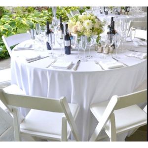 Nappe Ronde 200cm Tissu de table Imperméable Nappe pour Maison Hotel  Mariage Cérémonie en jacquard Blanc - Style01 - Cdiscount Maison