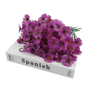 FLEUR ARTIFICIELLE Violet-5pcs - Fleurs artificielles en verre réalistes pour décoration extérieure, fausses plantes, décoration