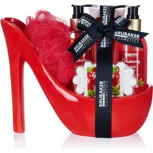 COFFRET CADEAU CORPS BRUBAKER Cosmetics - Coffret de bain & beauté - Canneberge - 6 Pièces - Escarpin décoratif - Rouge - Idée cadeau Femme