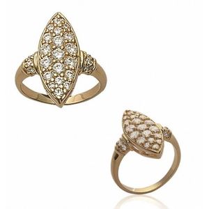 Bague Marquise Plaque Or