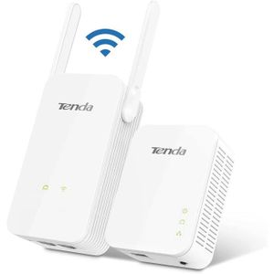 COURANT PORTEUR - CPL Tenda PH5 Kit CPL WiFi N 300Mbps + CPL 1000 Mbps avec Ports Ethernet Gigabit, Pack de 2 Adaptateur WiFi, Plug et Play, pour