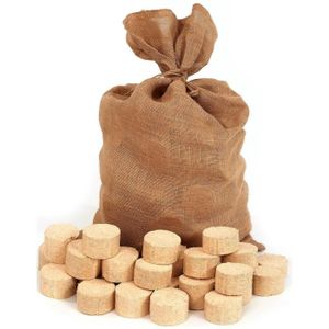BOIS DE FUMAGE Floranica Bûches de bois de chauffage 100% Briquettes de bois rond pressées Briquette Écologique 12,5kg pour cheminée