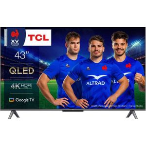 Téléviseur LED TCL 43C641 - TV QLED 43'' (109 cm) - 4K UHD 3840 x 2160 - TV connecté Google TV - HDR Pro - 3 x HDMI 2.1