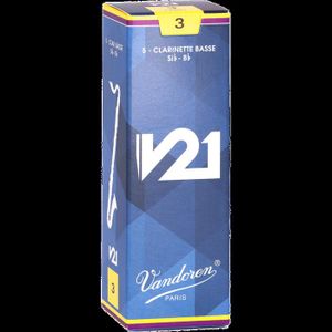 Anches Vandoren V21 Pour Clarinette Basse - Force 3 - Paquet De 5