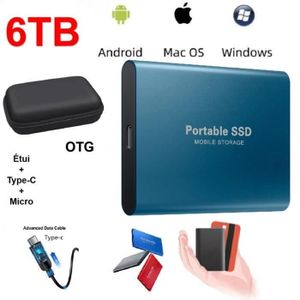 DISQUE DUR EXTERNE Mini SSD Disque Dur Externe Portable 6TB 6To Stock