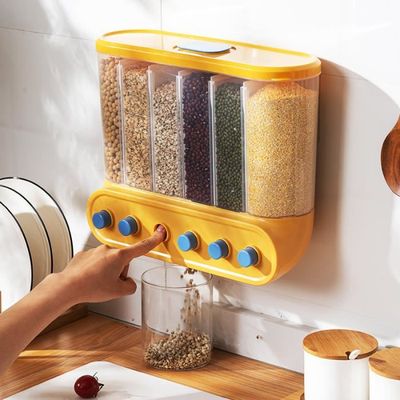 Lot De 2 Distributeurs De Céréales Hermétiques - Plastique Transparent Sans BPA, 2,5 Litres, 2 Et 4 Compartiments, Avec Bec Verseur