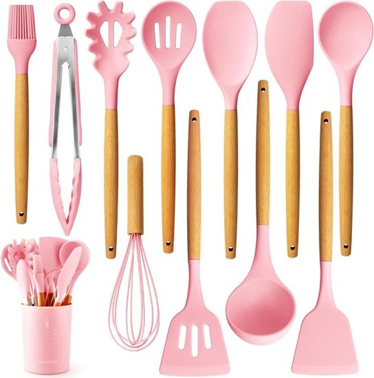 Set De 49 Ustensiles De Cuisine En Silicone - Antiadhésif & Résistant à La Chaleur - Avec Crochets Et Support
