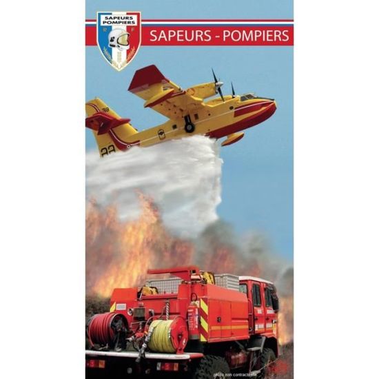 90X170 cm 100/%COTON C 35 17 DRAP DE BAIN SERVIETTE DE PLAGE POMPIERS