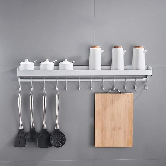 Support Mural Pour Casseroles Et Poêles, 30 Pouces, Avec 12 Crochets En S 55 Lb P 010127813705