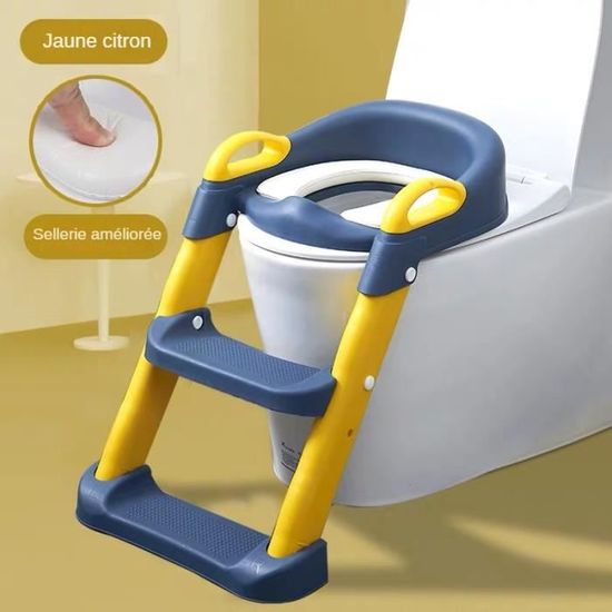Siège De Toilette Enfant Réglable Et Pliable - Réducteur WC Avec Marches Antidérapantes - Support 75kg