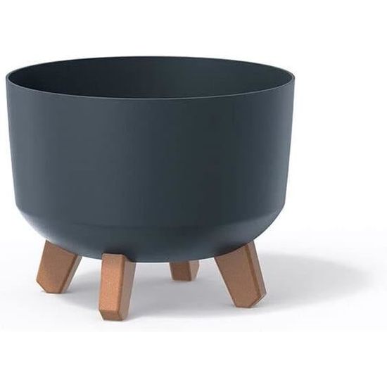 Pot de fleurs bas 14,3L avec pieds amovibles et insert 380 mm, vert