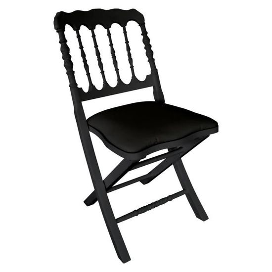 Chaise de réception pliante noire - Napoléon - Bois - Haut de gamme - Design