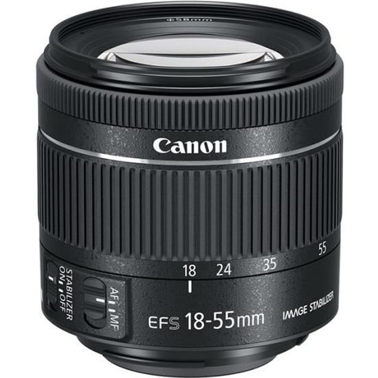 Objectif CANON EF-S 18-55 IS STM f/4-5.6 - Stabilisateur d'image optique - Pour reflex numérique EOS