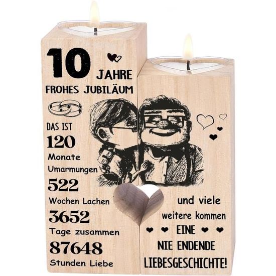 Cadeaux De Noces De Rose, Cadeau Pour 10 Ans De Mariage, Bougeoir Mariage De Rose, 10 Ans De