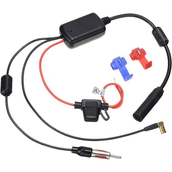 VINGVO Antenne de voiture DAB Antenne de toit universelle DAB FM AM avec câble de 5 m de long