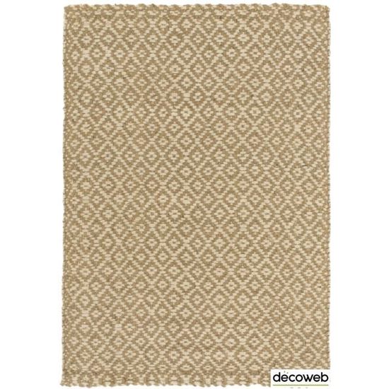 tapis 100 jute 160 x 220 cm motifs losanges cdiscount maison