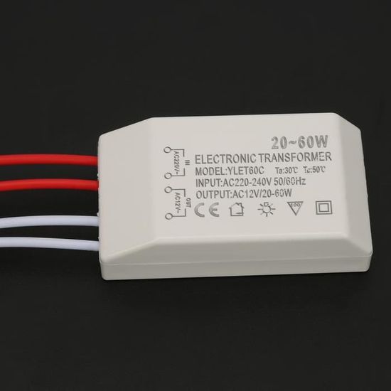 Transformateur électronique - SALUTUYA - 220V à 12V - 20-60W - Ultra