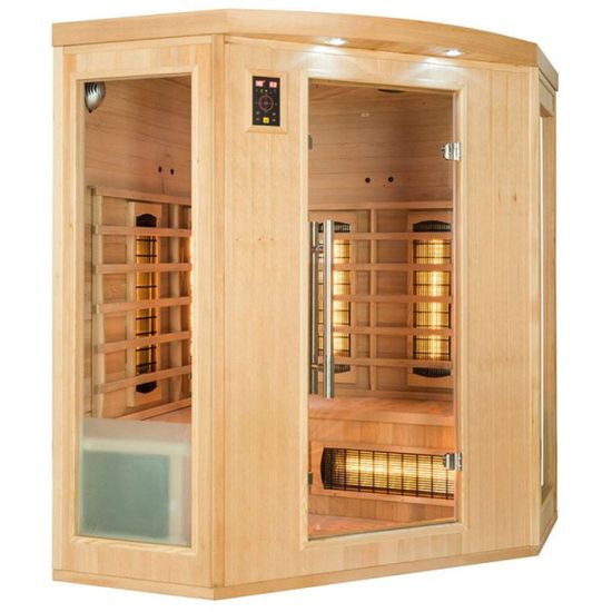 Sauna infrarouge Apollon Quartz 3 places angulaire France-Sauna