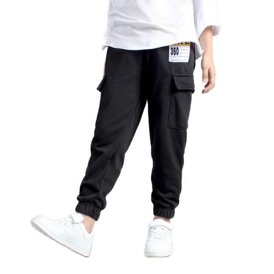 Pantalon Cargo Garçon Ado 8-15 Ans - Style Streetwear, élastique Cheville, Multi-poches, Décontracté