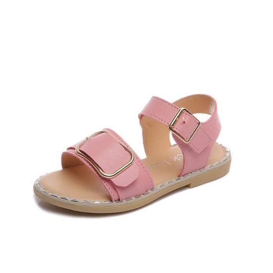 Sandales Fermées Fille En Cuir - Semelles Antidérapantes, Pour Plage, Piscine, Quotidien, Tailles 25 à 36