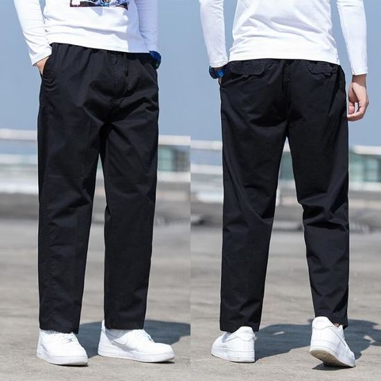 Pantalon droit en toile de coton noir (0+4) main image 1