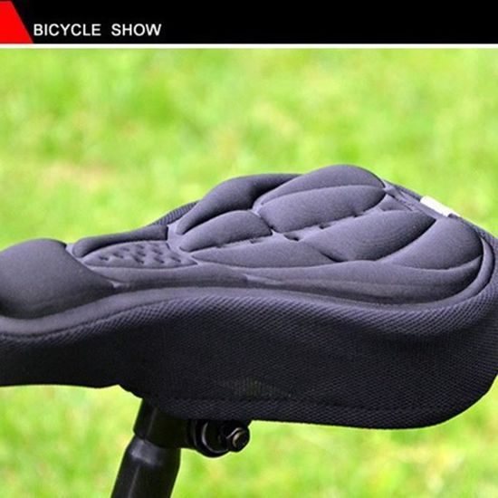 Selle de vélo 3D en silicone souple, housse de coussin, respirant, épais,  bande d'iode coulé, accessoires de cyclisme