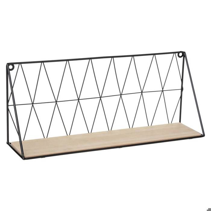Étagère murale métal filaire noir 48x20cm - Atmosphera createur dinterieur