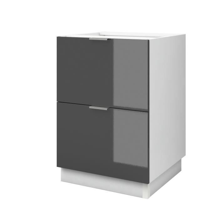 Caisson Cuisine Gris Laque