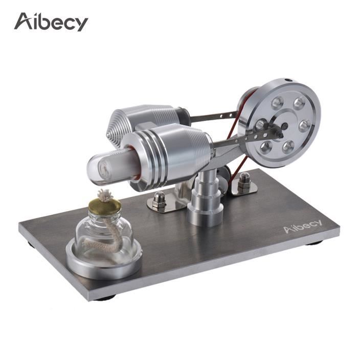 Aibecy Mini Stirling Modèle de moteur à Air chaud Machine de générateur d'électricité de puissance thermique avec lumière LED