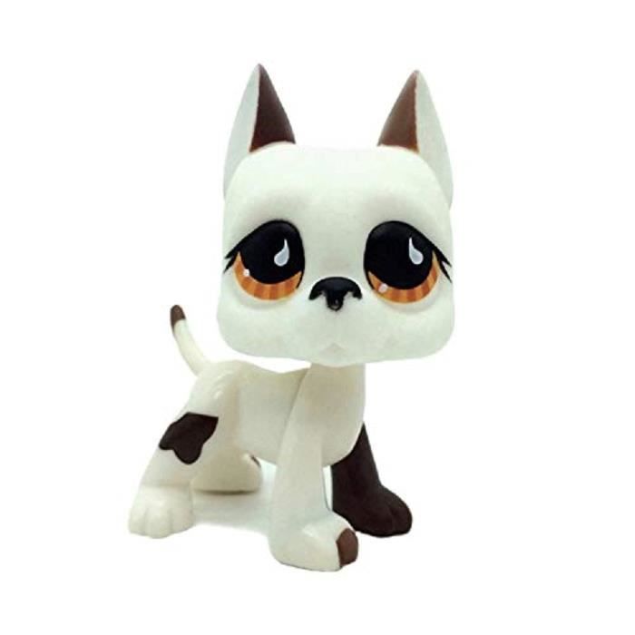 Figurine Miniature U36O7 Action Figures750 Pet Dog Shop White & Brown Great Dane Puppy Dog Brown Eye Toy