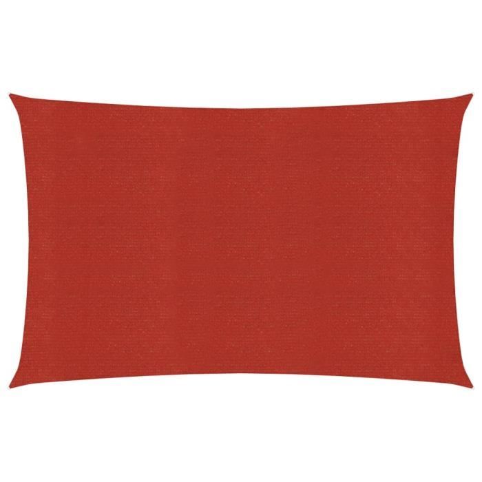 🦊1521Haute qualité- Voile d'ombrage imperméable rectangulaire - Toile solaire our Jardin & terrasse 160 g-m² Rouge 3x4,5 m PEHD