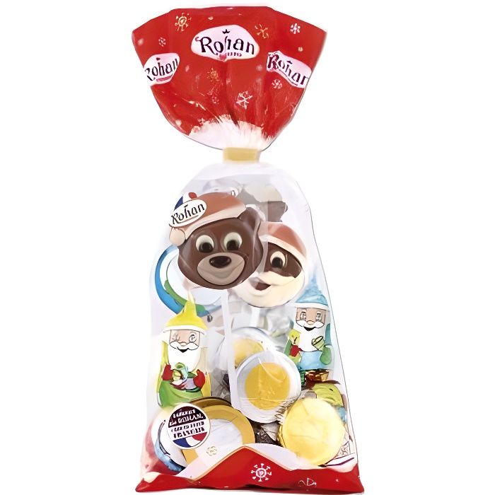 Sachets sucettes et pièces au chocolat Rohan - 230g