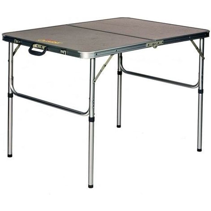 Table de camping alu/MDF pliante de 120 X 60 cm