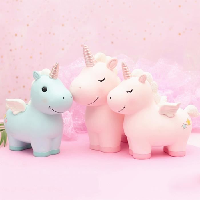 Tirelire, tirelire en forme de licorne, boîte de collection dépargne pour enfants, décoration de table style-Blue-S