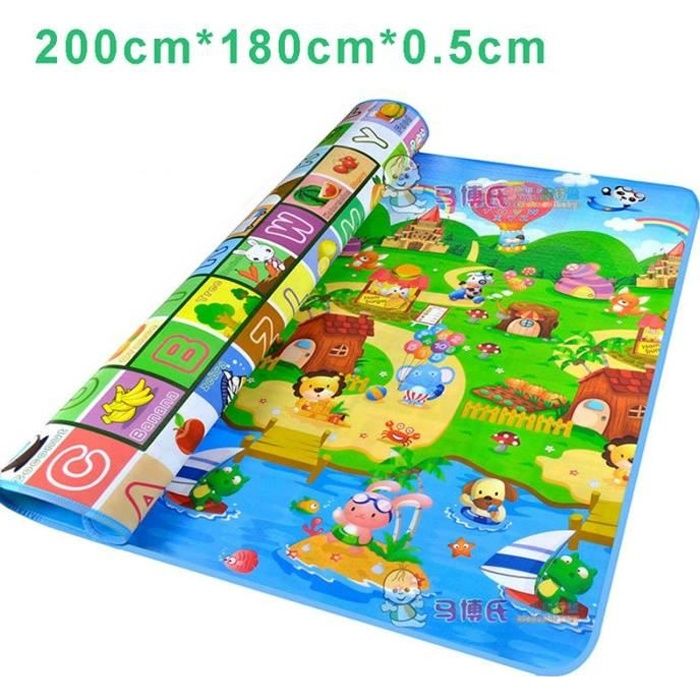 Tapis d'éveil,Enfants grand tapis de jeu tapis tapis infantile enfants Bebe tapis de Gym - Type letter and farm-180cmX120cmX5mm