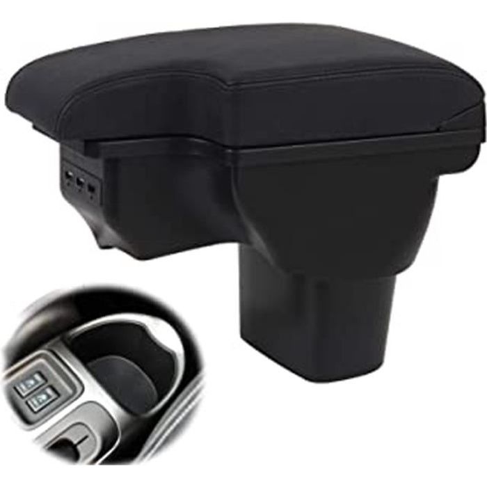 Accoudoir Boîte Pour Nissan Juke Esq Couche Double Consoles Centrale De Stockage Avec 3 Ports Usb Noir (Tout Noir)