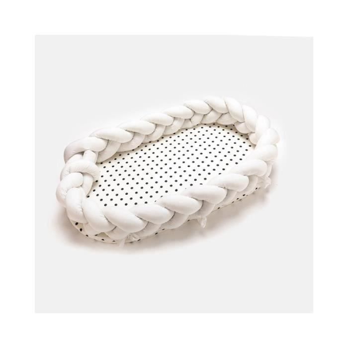 WH Tour De Lit Bébé Sécurité Blanc, Réducteur de Lit Pliant en Coton Tissage Cale Bébé pour Bébé Voyage Nursery