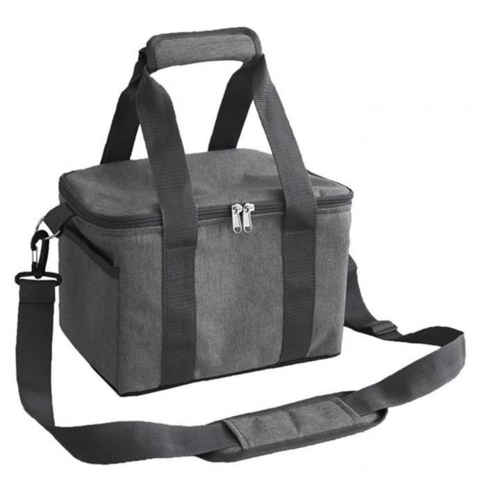 Cooler Sac Pliable pique-nique Sac Portable isothermiques Cooler Bag Camping bureau de l'école Gris