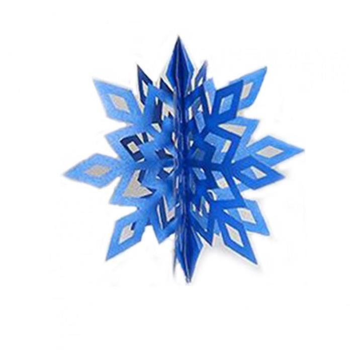 3D à la recherche de flocons de neige pour brillants ornements de Noël décoration de vacances 6 pièces bleu foncé