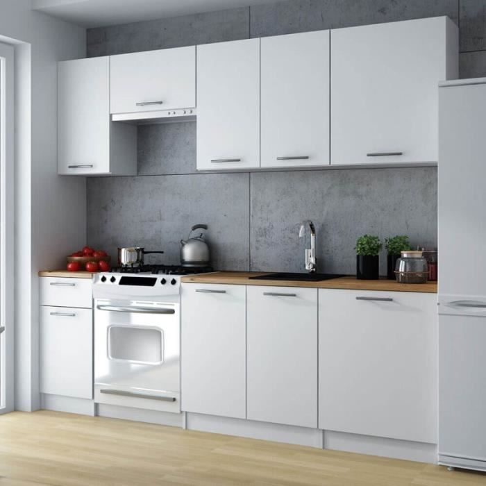 Cuisine complète 240 cm LILA blanc moderne et design