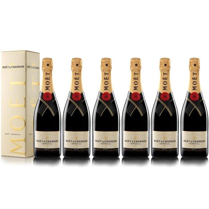 Lot 6 Champagnes Moët & Chandon Brut Moët Imperial 75cl avec étuis