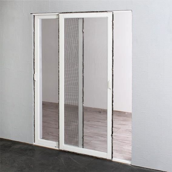 MOUSTIKIT CONFORT - Moustiquaire coulissante H240 x L160 aluminium Blanc, Toile Fibre de Verre