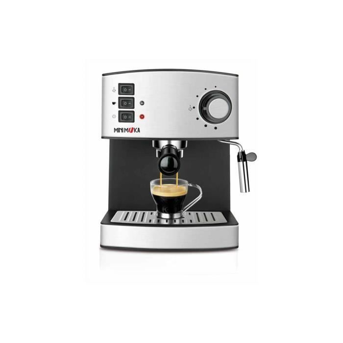 Minimoka CM-1821 Machine à café avec buse vapeur -Cappuccino- 15 bar