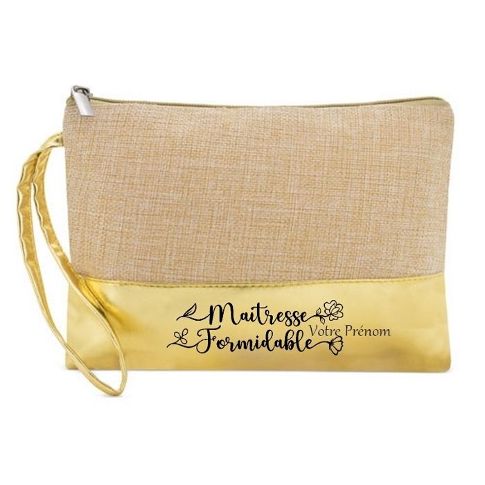 Pochette / Sac à Cosmétiques Decleor Doré Nacré - Neuf Sans étiquette